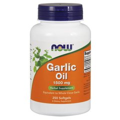 Чесночное масло Now Foods Garlic Oil 1500 mg (250 softgels)