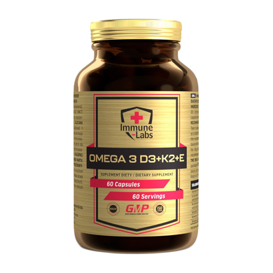 Рыбий жир Омега 3 жирные кислоты Immune Labs  Omega 3 D3+K2+E 60 caps