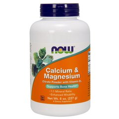 Calcium & Magnesium (227g, unflavoured) NOW
