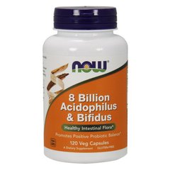 Пробиотики Ацидофилус и бифид 8 миллиардов Now Foods 8 Billion Acidophilus & Bifidus (120 veg caps)