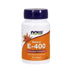 Витамин E-400 незаменимый Now Foods Natural E-400 50 softgels
