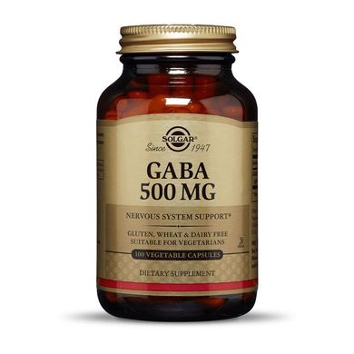 Габа (гамма-аминомасляная кислота) Solgar GABA 500 mg (100 veg caps)