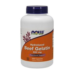 Гидролизат говяжьего желатина (коллаген) Нау Фудс / Now Foods Hydrolyzed Beef Gelatin 550 mg (200 caps)