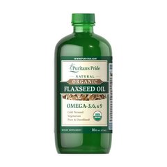 Органічне лляне масло Пуританс Прайд / Puritan's Pride Natural Organic Flaxseed Oil (473 ml)