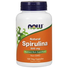 Спирулина Натуральная Now Foods Natural Spirulina 500 mg 120 veg caps