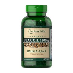 Лляне масло Омега 3-6-9 Пуританс Прайд / Puritan's Pride Flax Oil 1200 mg Omega 3-6-9 (200 softgels)