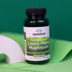 Ежовик гребенчатый Swanson Lion's Mane 500 мг 60 caps