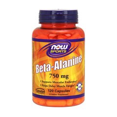 Амінокислота Бета-аланін Нау Фудс / Now Foods Beta-Alanine 750 mg 120 caps / капсул