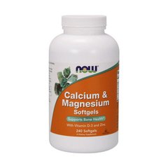 Кальций и магний с вит. D и цинк Now Foods Calcium & Magnesium with vit. D and Zinc (240 softgels) NOW
