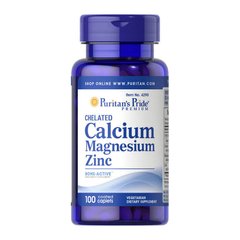Chelated Calcium Magnesium Zinc (100 caplets) Puritan's Pride