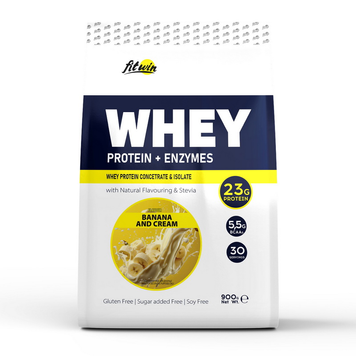 Протеин FitWin Whey Protein + Enzymes (900 g) banana and cream