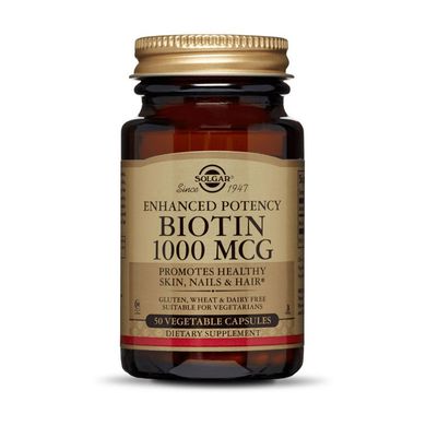 Биотин витамин B7 Solgar Biotin 1000 mcg (50 veg caps)